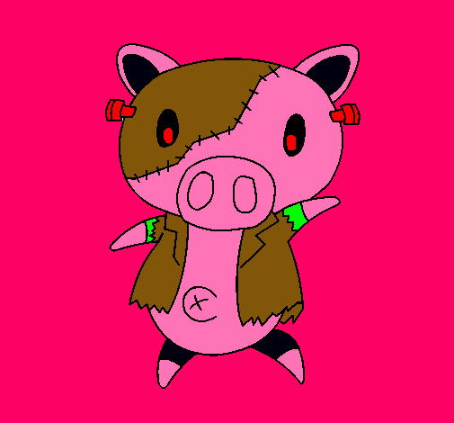 Dibujo de Cerdito graffiti frankensteint pintado por Montse en ... Dibujo de Cerdito graffiti frankensteint pintado por Montse en ...
