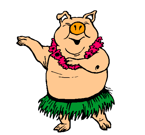 Dibujo de Cerdo hawaiano pintado por Gordo en Dibujos.net el día ...