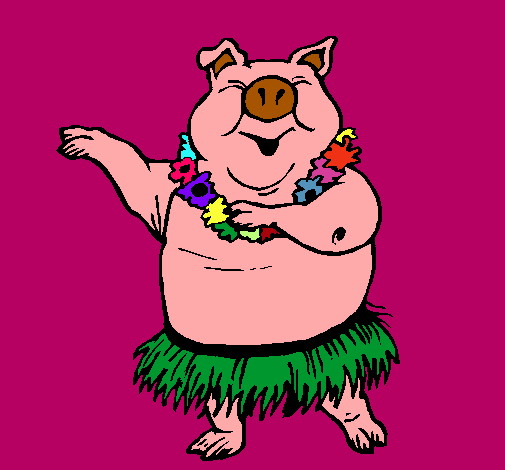 Dibujo de Cerdo hawaiano pintado por Mali en Dibujos.net el día 02 ...