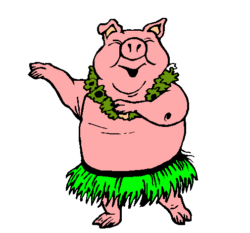 Dibujo de Cerdo hawaiano pintado por Porqui en Dibujos.net el día ...