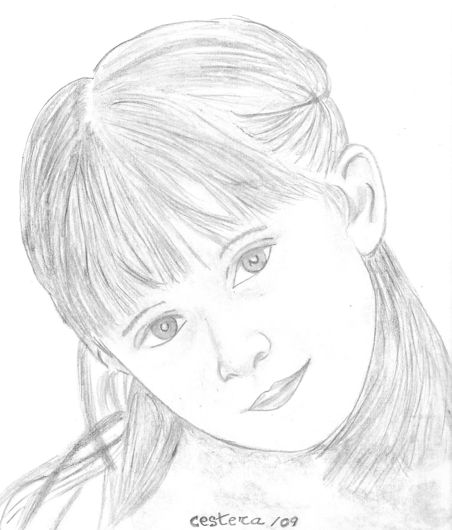 Dibujo de Cestera Título: La niña de mis ojos Dibujo de Cestera Título: La niña de mis ojos
