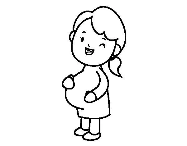 Dibujo de Chica embarazada para Colorear - Dibujos.net