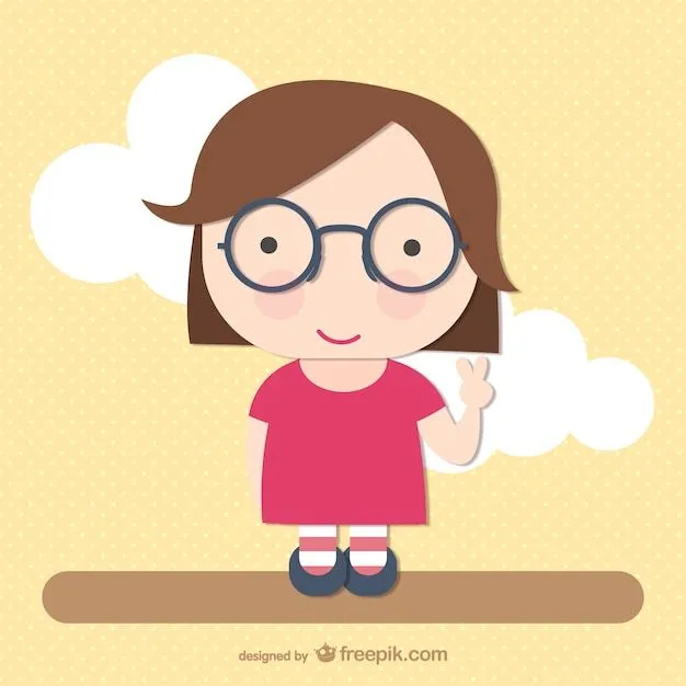 Dibujo de chica con gafas | Descargar Vectores gratis