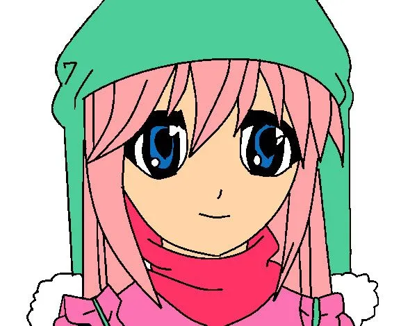 Dibujo de Chica con gorro pintado por Neko-chan1 en Dibujos.net el ...