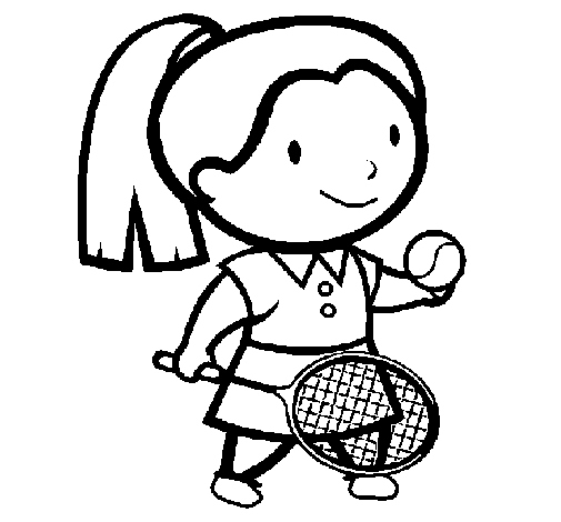 Dibujo de Chica tenista para Colorear - Dibujos.net