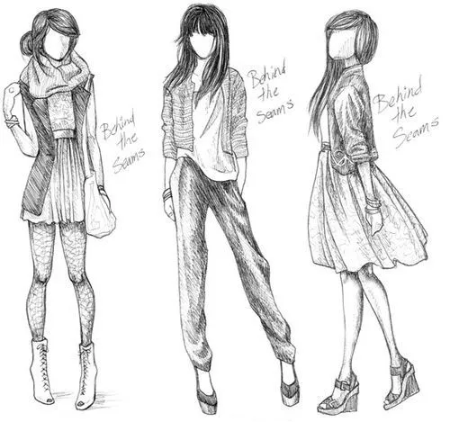 dibujo chicas | Fashion design. | Pinterest | Dibujo
