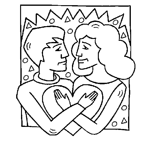 Dibujo de Chico y chica enamorados para Colorear - Dibujos.net