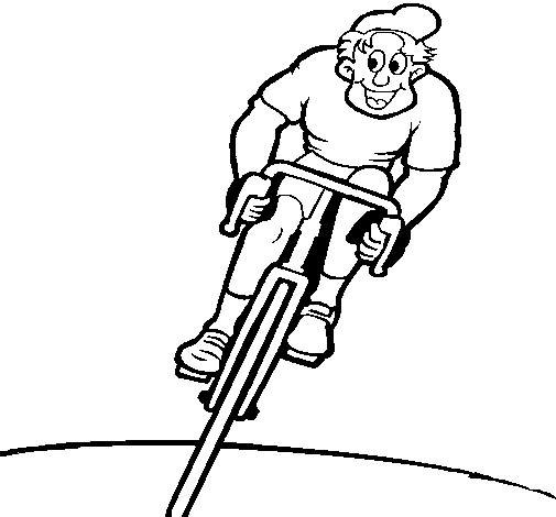 Dibujo de Ciclista con gorra para Colorear - Dibujos.net