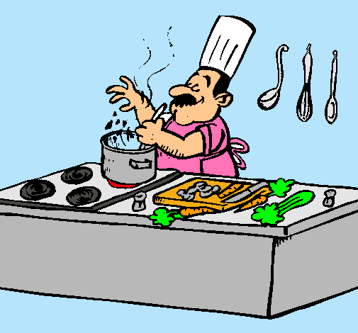 Dibujo de Cocinero en la cocina pintado por Chef en Dibujos.net el ...