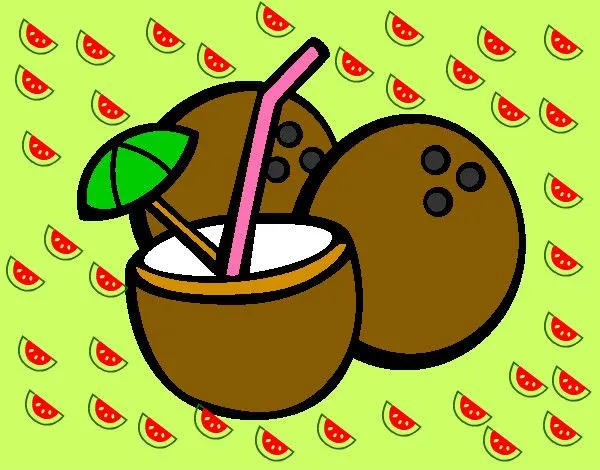 Dibujo de cóctel de coco pintado por Mariana233 en Dibujos.net el ...