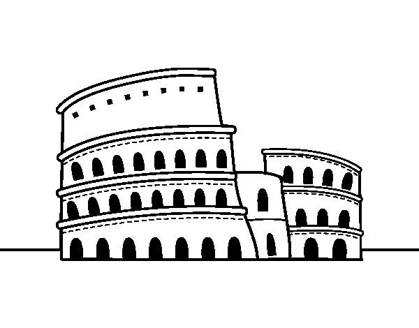 Dibujo de El Coliseo de Roma para Colorear - Dibujos.net