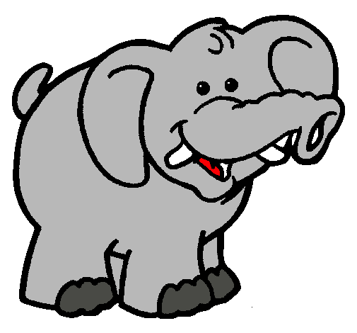 Dibujo a color de un elefante - Imagui