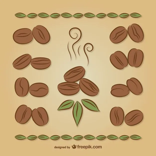 Dibujo a color de granos de café | Descargar Vectores gratis