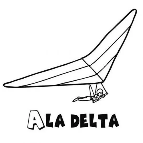 Dibujo para colorear de un Ala Delta - Dibujos para colorear de ... Dibujo para colorear de un Ala Delta - Dibujos para colorear de ...