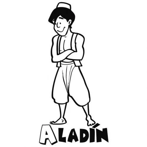 Dibujo para colorear de Aladdín - Dibujos para colorear de ...