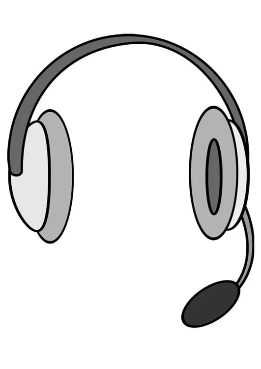 Dibujo para colorear auriculares con micrófono - Dibujos Para Imprimir  Gratis - Img 27133