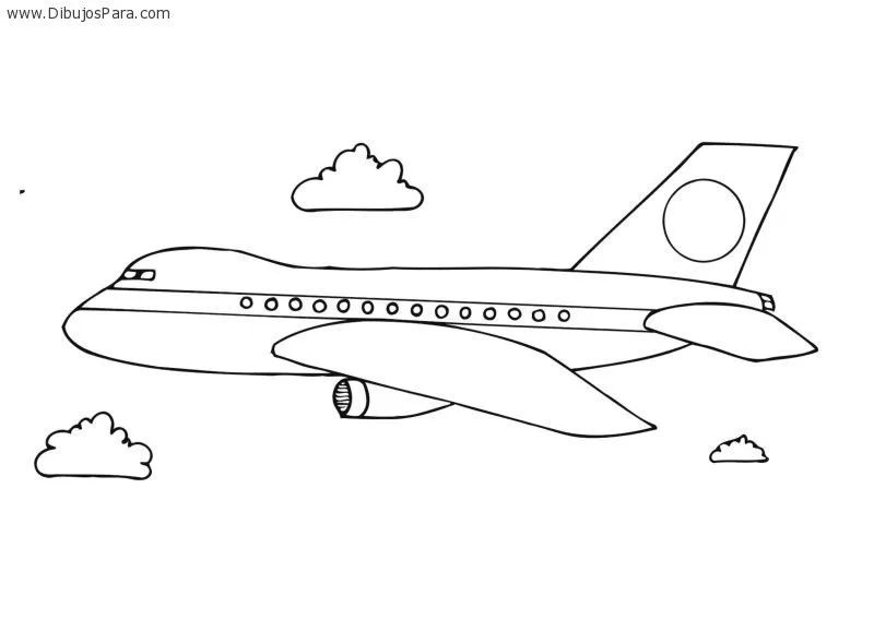 Dibujo de Avion de Pasajeros | Dibujos de Aviones para Pintar ...