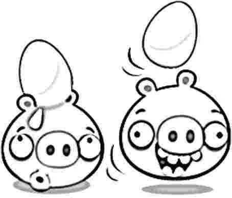 Dibujo para colorear de Bad Piggies: Cerdos Minion cargando huevos ...