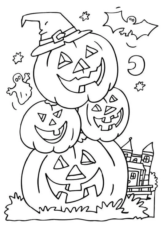 Dibujo para colorear calabazas de halloween - Dibujos Para Imprimir Gratis  - Img 6503