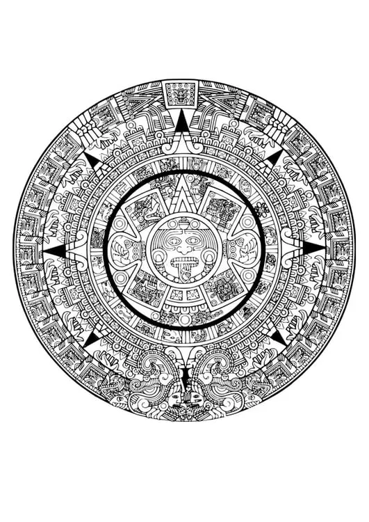 Dibujo para colorear calendario azteca - Img 29116 Dibujo para colorear calendario azteca - Img 29116
