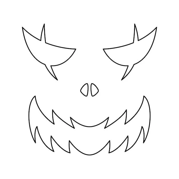 Dibujo para colorear con cara de halloween para niños | Vector Premium