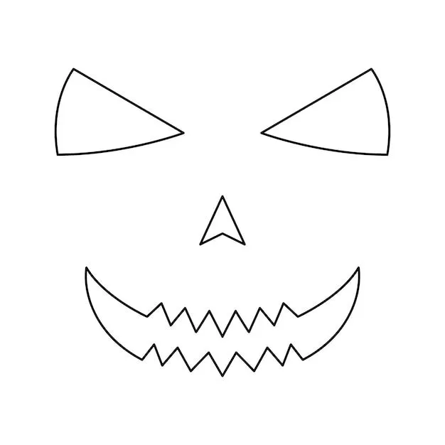 Dibujo para colorear con cara de halloween para niños | Vector Premium