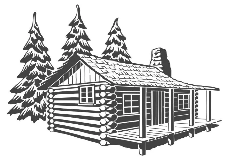Dibujo para colorear casa de madera - Img 27209 Dibujo para colorear casa de madera - Img 27209