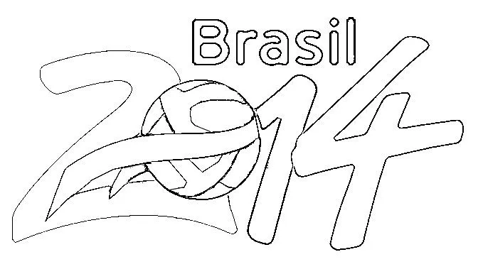 Dibujo para colorear Copa mundial de futbol 2014 : Brasil 2014 5