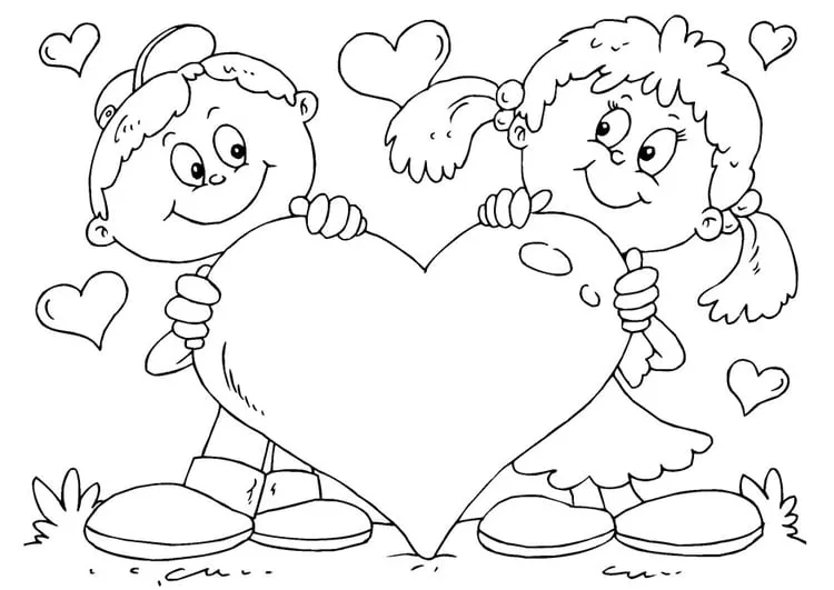 Dibujo para colorear corazón San Valentín - Dibujos Para Imprimir Gratis -  Img 24610