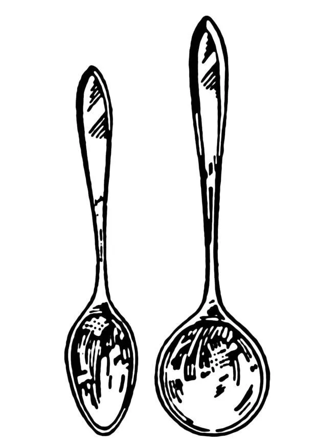 Dibujo para colorear cuchara - Img 18862
