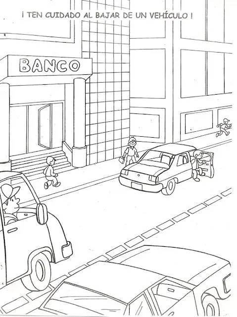 Dibujos para colorear de la seguridad vial - Imagui