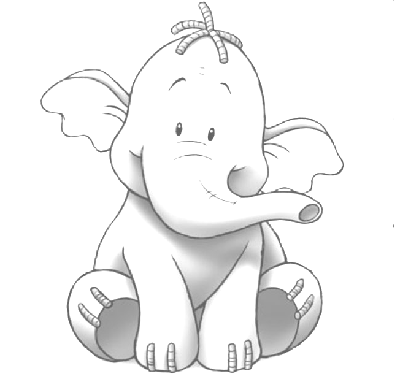 Dibujo para colorear del elefante Heffalump. El elefante disney mueve ...