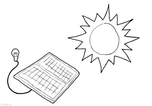 Dibujo para colorear Energía solar | ciencia | Pinterest | Dibujo ...