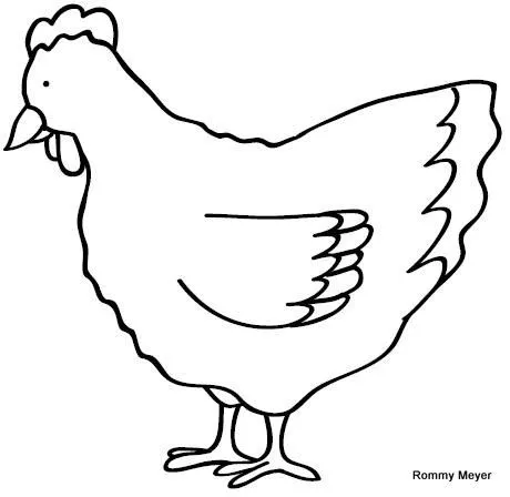 Dibujo para colorear gallina - Imagui