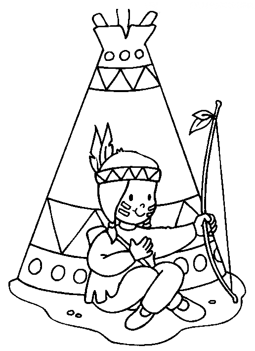 Dibujo para colorear sobre los indigenas - Imagui