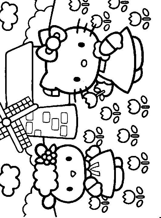 DIBUJO PARA COLOREAR INFANTIL DE LA HELLO KITTY CAMPO DE TULIPANES ... DIBUJO PARA COLOREAR INFANTIL DE LA HELLO KITTY CAMPO DE TULIPANES ...