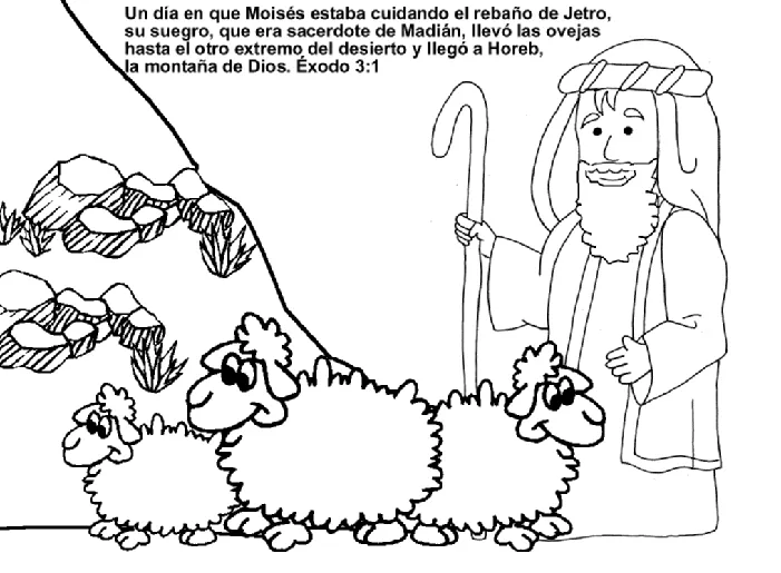 Dibujo para colorear de Jesus pastoreando sus ovejas - Imagui