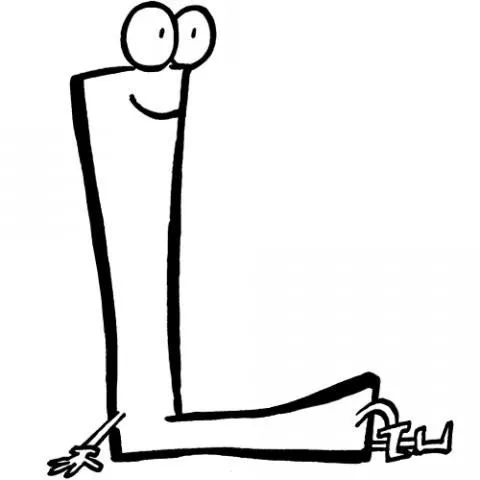 Dibujo para colorear de la letra L. Dibujos del abecedario Dibujo para colorear de la letra L. Dibujos del abecedario