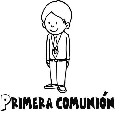 Dibujo para colorear de un niño en su Primera Comunión Dibujo para colorear de un niño en su Primera Comunión