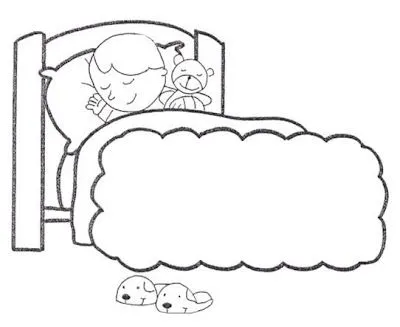 Dibujo para colorear niño durmiendo, acostado - Portal Escuela