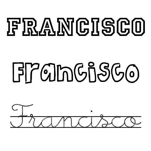 Dibujo para colorear del nombre Francisco - Nombres del santo de ...