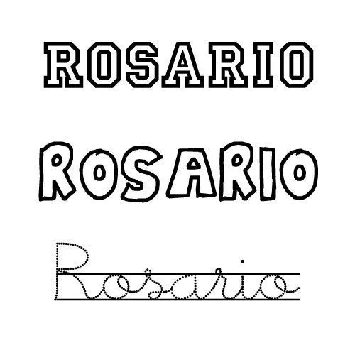 Dibujo para colorear del nombre Rosario - Nombres del santo de ...