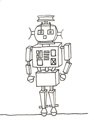 ... ??: Dibujo para colorear de un robot con rueditas en sus pies ... ??: Dibujo para colorear de un robot con rueditas en sus pies