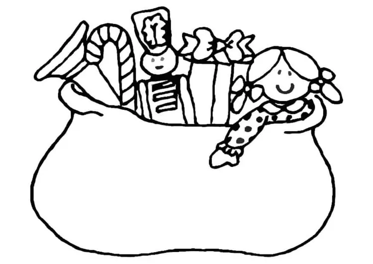 Dibujo para colorear Saco con juguetes - Img 20593 Dibujo para colorear Saco con juguetes - Img 20593