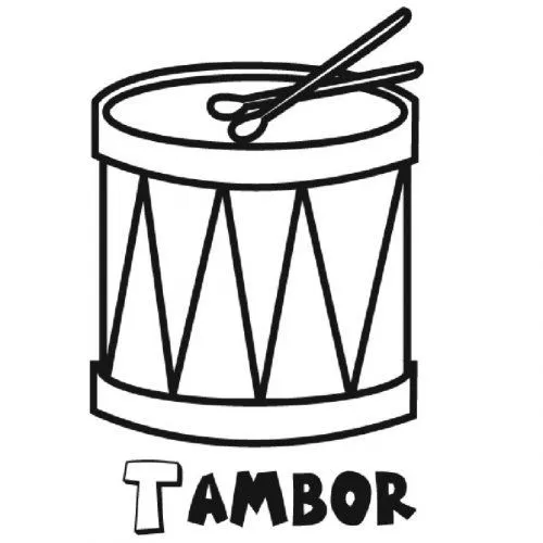 Dibujo para colorear de un tambor - Dibujos para colorear de ...
