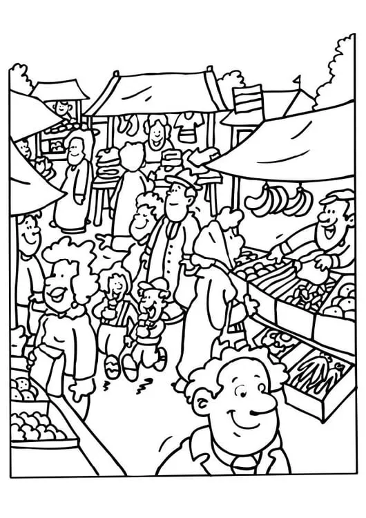 Dibujo para colorear Vendedor de mercado - Dibujos Para Imprimir Gratis -  Img 6523