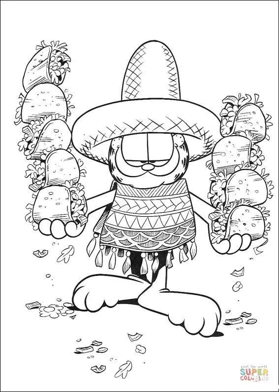 Dibujo de Comida mexicana para colorear | Dibujos para colorear ...