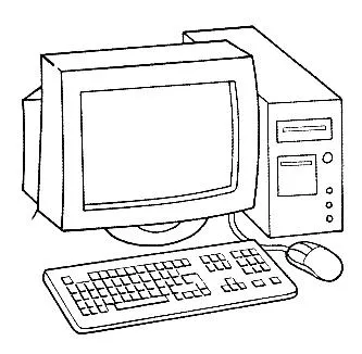 Dibujo de la computadora y sus partes para niños - Imagui