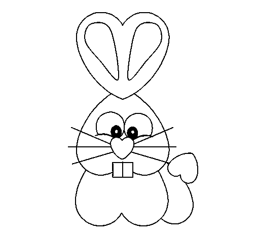 Dibujo de Conejo corazón para Colorear - Dibujos.net