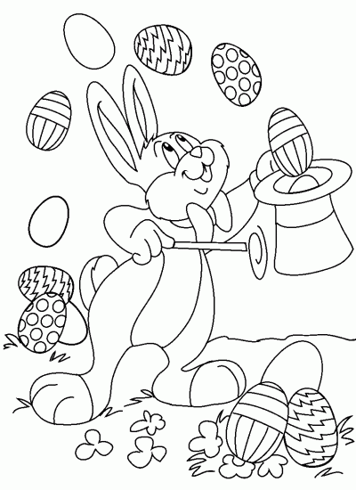 Dibujo de Conejo de Pascua. Dibujo para colorear de Conejo de ...